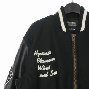 ヒステリックグラマー HYSTERIC GLAMOUR × ウィンダンシー WIND AND SEA 23AW バーシティジャケット スタジャン ブルゾン 長袖 XL ブラック 黒 メンズ