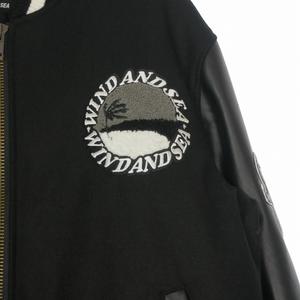 ヒステリックグラマー HYSTERIC GLAMOUR × ウィンダンシー WIND AND SEA 23AW バーシティジャケット スタジャン ブルゾン 長袖 XL ブラック 黒 メンズ