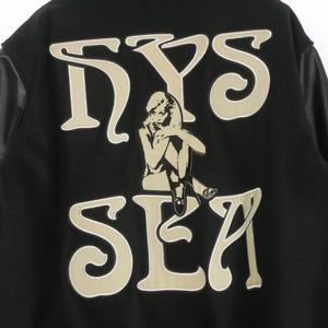 ヒステリックグラマー HYSTERIC GLAMOUR × ウィンダンシー WIND AND SEA 23AW バーシティジャケット スタジャン ブルゾン 長袖 XL ブラック 黒 メンズ