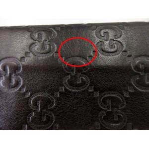 グッチ GUCCI グッチシマ 長財布 札入れ GG柄 レザー 茶色 ダーク 