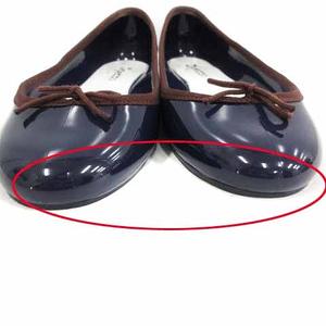 Repetto 39レペットネイビーレインシューズ24.5cm