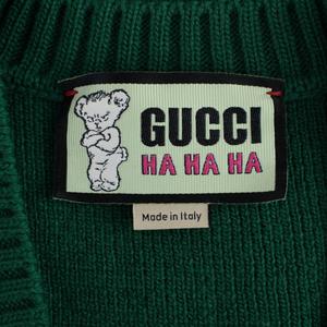 グッチ GUCCI HAHAHA ニット ベスト Vネック 総柄 ウール イタリア製 M