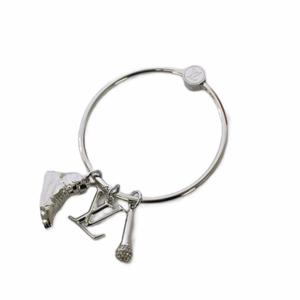 ルイヴィトン LOUIS VUITTON ポルトクレ ラウンドリング キーホルダー キーリング シルバーカラー M68854 /KH ■OH レディース