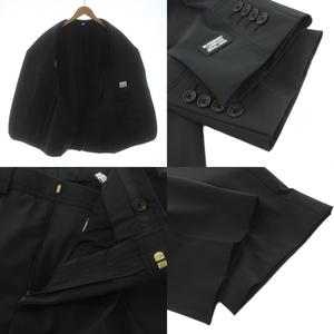 バーバリー BURBERRY HIGH BREAK JKT TECH SLACKS スーツ セットアップ 上下 テーラードジャケット タックパンツ 48R 黒 ブラック 8023653 8023139 /KU メンズ