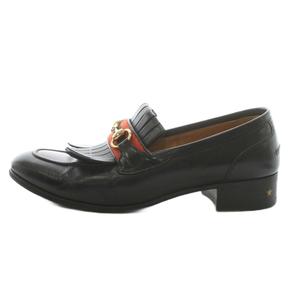 グッチ GUCCI ホースビット ローファー フリンジ レザー 8 黒 ブラック 699373 /AN メンズ