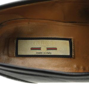 グッチ GUCCI ホースビット ローファー フリンジ レザー 8 黒 ブラック 699373 /AN メンズ