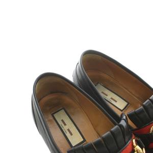 グッチ GUCCI ホースビット ローファー フリンジ レザー 8 黒 ブラック 699373 /AN メンズ