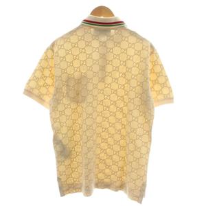 グッチ GUCCI GG柄 ポロシャツ 半袖 刺繍 S ベージュ 753572 XJFUG /AN メンズ