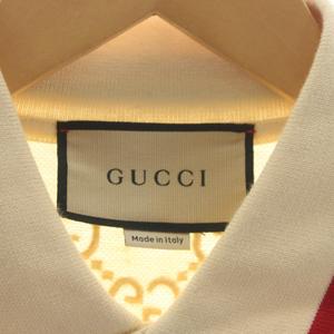 グッチ GUCCI GG柄 ポロシャツ 半袖 刺繍 S ベージュ 753572 XJFUG /AN メンズ