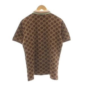 グッチ GUCCI GG柄 ポロシャツ 半袖 刺繍 S 茶 ブラウン 598956 XJB0U /AN レディース