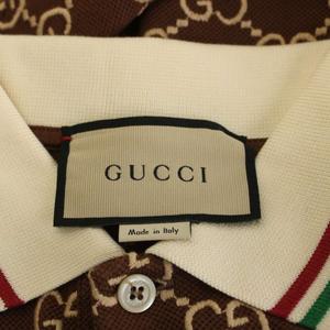 グッチ GUCCI GG柄 ポロシャツ 半袖 刺繍 S 茶 ブラウン 598956 XJB0U /AN レディース