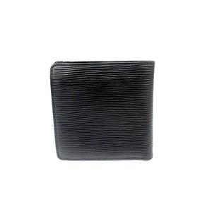 使用わずか　ルイヴィトン　エピ　マルコ　二つ折り財布　黒 LOUIS VUITTON - ルイヴィトン エピ 二つ折り財布