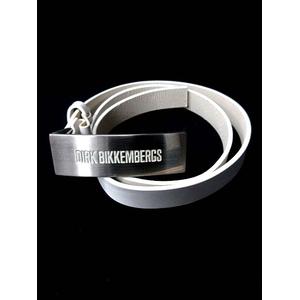 ダークビッケンバーグ DIRK BIKKEMBERGS ベルト レザー 38 白 /NT ○35 