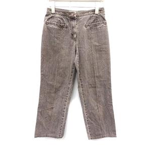 シャネル CHANEL デニム ジーンズ パンツ ストレート 36 茶 ブラウン 