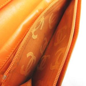 シャネル カンボンライン ベージュ オレンジ キルティング 長財布