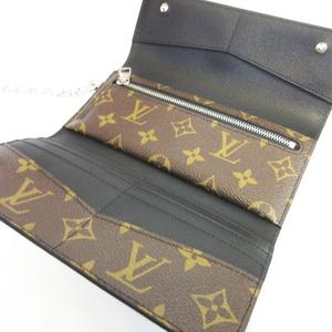 【極美品】 LOUIS VUITTON レザー×PVC 長財布 モノグラム 焦茶 Louis Vuitton 長財布 ブラウン レザー