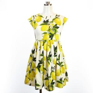 ドルチェ&ガッバーナ ドルガバ DOLCE&GABBANA レモン柄 フレア ミニ  