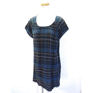 チャオパニック Ciaopanic カットソー ワンピース 半袖 膝丈 チェック 裾レース ダークグリーン 深緑 Qq レディース 146 ベクトルパーク