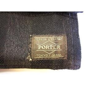 ポーター PORTER 三つ折り財布 布 ストライプ 黒 ブラック
