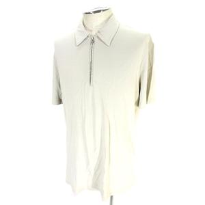 プラダ PRADA ポロシャツ 半袖 ハーフジップ グレー系 L 国内正規 【Z