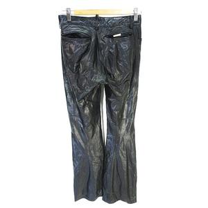 5351プールオム 5351 POUR LES HOMMES レザー パンツ ロング 光沢 黒 