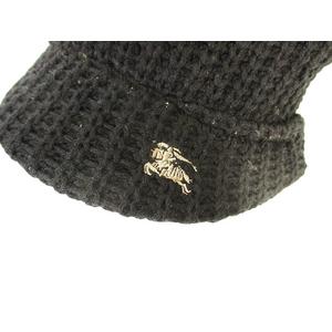 バーバリーブラックレーベル BURBERRY BLACK LABEL つば付き ニット帽