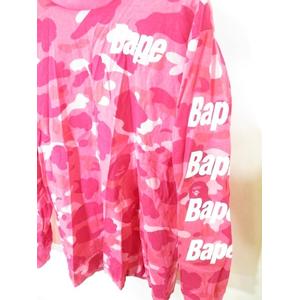 a bathing ape 長袖Tシャツ ピンク カモフラ アベイシングエイプ A BATHING APE 美品 Tシャツ カットソー