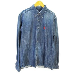 ソフネット SOPHNET. ボタンダウン シャツ 長袖 刺繍 インディゴ