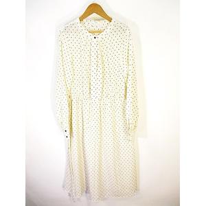 インデックス Index マオカラー シャツ ワンピース 長袖 ドット オフホワイト L レディース 146 ベクトルパーク