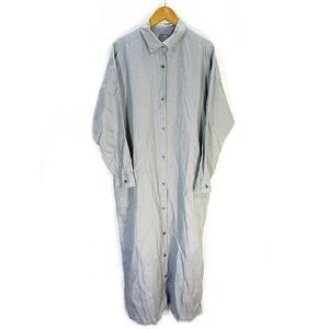 アーバンリサーチ ドアーズ URBAN RESEARCH DOORS ロング シャツ ワンピース 長袖 麻100 ライトグリーン 無地 size one レディース