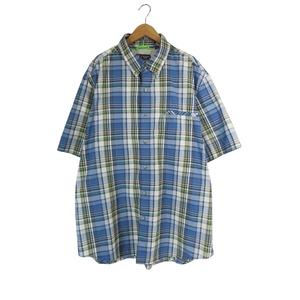 チャップス CHAPS シャツ ボタン 半袖 チェック 無地 サイズXL ブルー系 QQQ メンズ