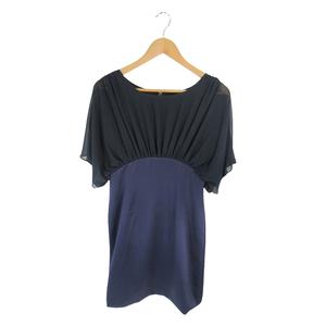スピック＆スパン ノーブル Spick&Span Noble ワンピース ドレス 半袖 レース 透け感 ショート丈 無地 ネイビー パープル QQQ レディース