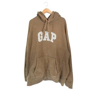ギャップ GAP パーカー プルオーバー ロゴ 刺繍 サイズL ブラウン QQQ メンズ