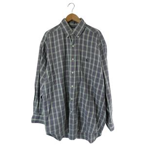ラルフローレン RALPH LAUREN シャツ 前開き チェック 長袖 サイズM ブルー グリーン 国内正規 QQQ メンズ