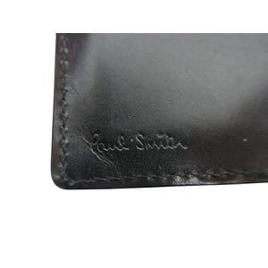 ポールスミス PAUL SMITH 財布 サイフ 二つ折り ウォレット 小銭入れ レザー調 ロゴ 型押し 裏地 無地 ブラック QQQ メンズ