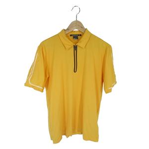 ナイキ NIKE タイガーウッズ コレクション Tiger Woods Collection プルオーバー ポロシャツ 半袖 ゴルフ スポーツ ウェア 無地 ロゴ イエロー サイズL 国内正規 QQQ メンズ