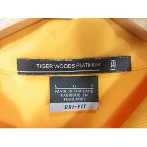 ナイキ NIKE タイガーウッズ コレクション Tiger Woods Collection プルオーバー ポロシャツ 半袖 ゴルフ スポーツ ウェア 無地 ロゴ イエロー サイズL 国内正規 QQQ メンズ