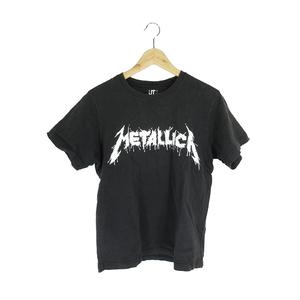 ユニクロ UNIQLO × メタリカ Metallica プルオーバー Tシャツ バンド バンT 半袖 プリント ロゴ ブラック サイズM QQQ メンズ