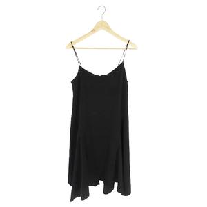 ジルスチュアート JILL STUART ワンピース キャミワンピ ひざ丈 ドレス フレア 無地 裏地 ブラック サイズ4 QQQ レディース