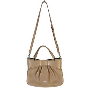 ケイトスペード KATE SPADE リボンモチーフ 2way レザー バッグ ハンド ショルダー ベージュ ロゴ レディース