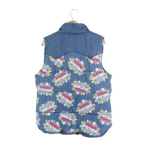 ヒステリックグラマー HYSTERIC GLAMOUR スーパーヒステリック SUPER HYSTERIC デニム 中綿 ベスト ジップアップ ロゴプリント 01203AV01 サイズ S インディゴ QQQ レディース