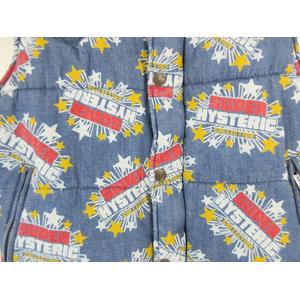 ヒステリックグラマー HYSTERIC GLAMOUR スーパーヒステリック SUPER HYSTERIC デニム 中綿 ベスト ジップアップ ロゴプリント 01203AV01 サイズ S インディゴ QQQ レディース