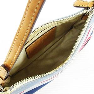 コーチ COACH 7749 アクセサリーポーチ バッグ 鞄 ボーダー キャンバス