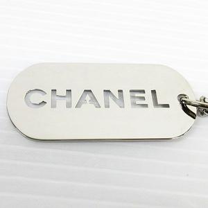 シャネル CHANEL ロゴプレート キーホルダー チャーム シルバー ☆AA