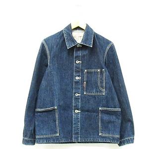 美品✨EVISU デニムジャケット カバーオール 総柄 希少 40 レディース 古着 90s USA製 Levi's ブルー デニム カバーオール
