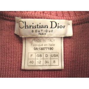 Christian Dior ピンク 長袖カーディガン M クリスチャンディオール Christian Dior カーディガン 長袖
