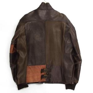 ドルチェ＆ガッバーナ レザー ジャケット高級ラムスキンパッチワーク