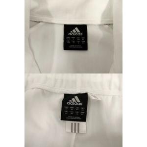 adidas アディダス ジャージ セットアップ 上下セット ホワイト Ｍ adidas アディダス ジャージ 上下 セットアップ 極太ライン 白 O