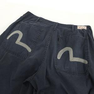 エヴィス　チノパン ボタンフライ 新品未使用 エヴィス EVISU パンツ チノパン ボタンフライ 刺繍 日本製 ネイビー