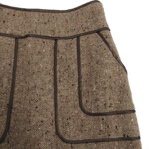 フォッシィ FOSSI スカート ひざ丈 ツイード ウール混 ブラウン系 茶  